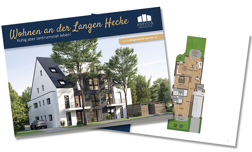 Broschüre Neubauprojekt in Kaarst Mehrfamilienhaus Neubau Lange Hecke