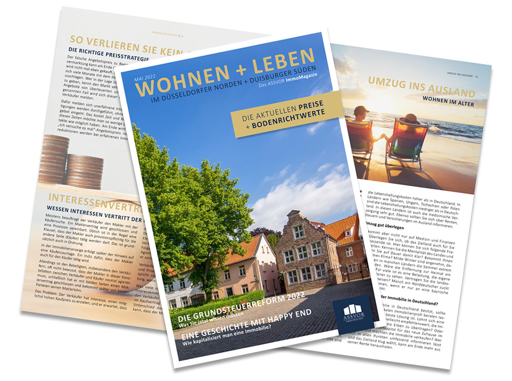 Preisreport – Bodenrichtwert - Nachbarschaft – Service – Informationen – Publikationen – Neuigkeiten – Region – regional - Duesseldorf Nord - DUISBURG Mai 2022